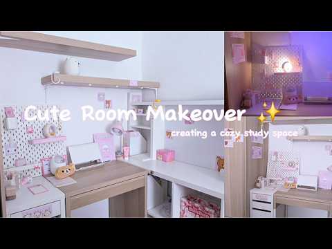 Room Makeover Vlog | creating a cozy study space, ikea haul, cute pink aesthetic ✨🩷