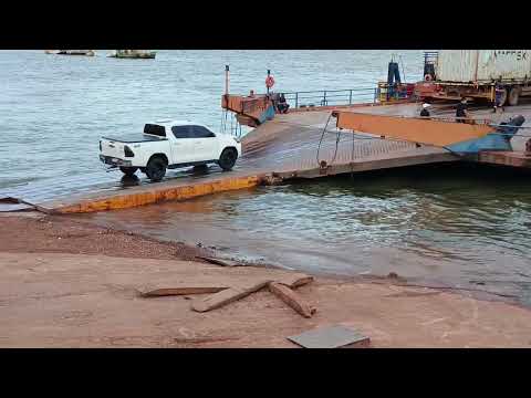 067 / BALSA GIGANTE COM CAMINHÕES PESADOS E VEÍCULOS. TRAVESSIA RIO TAPAJÓS. ITAITUBA-PARÁ. #VolvoFH
