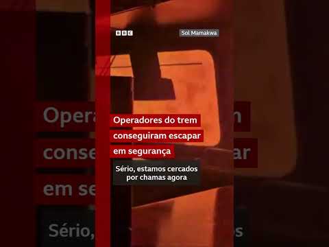 Vídeo gravado em 13 de julho mostra um incêndio florestal cercando um trem de carga no Canadá