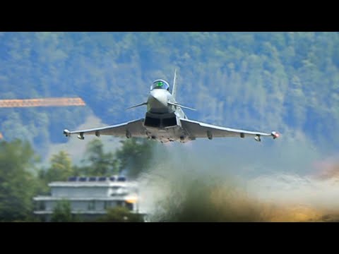Best Sounding Eurofighter Typhoon Display in the Swiss Alps feat. EPIC Vertical Climb Takeoff!