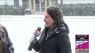 Meteorologist Amanda Curran - 2025 Winter Weather Live Shots, Day 1