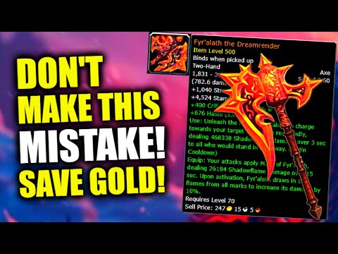 10.2: DON'T MAKE THIS MISTAKE Or You Will LOSE GOLD! WoW Dragonflight | Fyr'alath, the Dreamrender