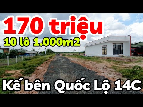 Bán 10 lô đất 1.000m2 cách QL14C chỉ 100m giá rẻ 170 triệu gần Cây xăng ở xã Phước Vinh Tây Ninh