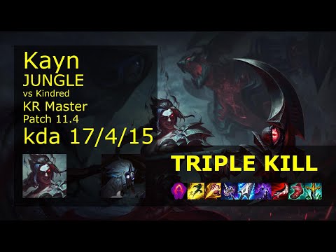 Kayn vs Kindred Jungle - KR Master 17/4/15 Patch 11.4 Gameplay // [롤] 케인 vs 킨드레드 정글