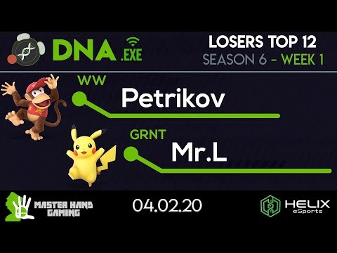 DNA.EXE S6:W1 - WW | Petrikov (Diddy Kong) Vs. GRNT | Mr.L (Pikachu) - Losers Top 12