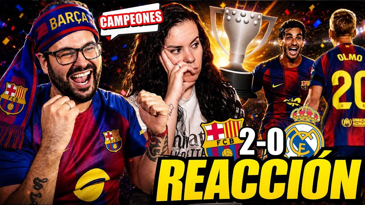 HINCHA del BARÇA REACCIONA al BARÇA 2-0 REAL MADRID con MI MUJER MADRIDISTA ¡CAMPEONES de LIGA!