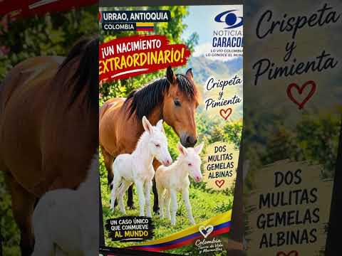 🇨🇴 ¡NACIMIENTO EXTRAORDINARIO! Crispeta y Pimienta, las mulitas gemelas albinas ❤️
