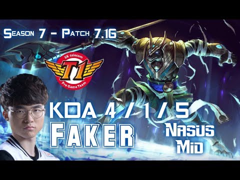SKT T1 Faker NASUS vs CORKI Mid - Patch 7.16 KR Ranked