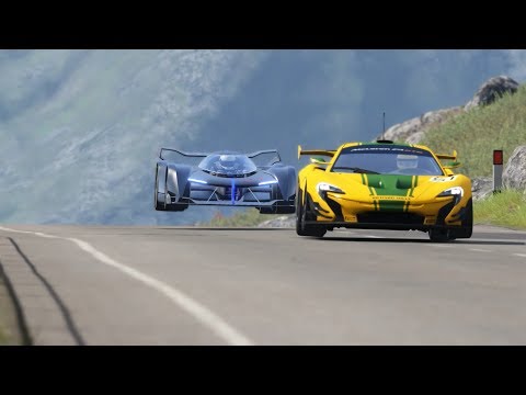 McLaren Ultimate Vision GT vs McLaren Cars & Ferrari Cars at Highlands