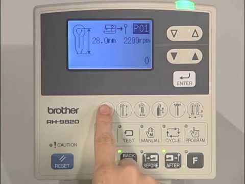 RH-9820-01 / 02 eyelet buttonhole machine Brother video