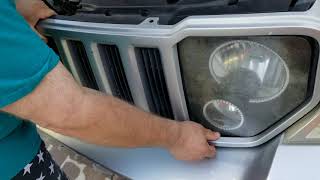 2008 - 2012 Jeep Liberty KK grille removal and headlight removal