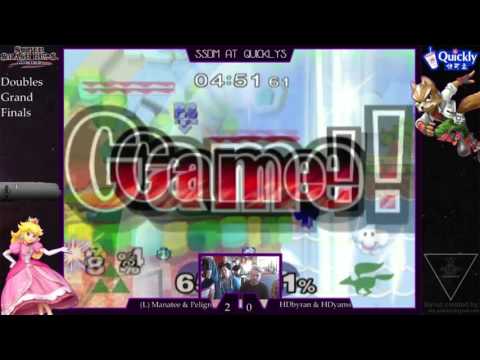 Manatee & Peligro vs hdBryan & yams - SSBM @ Quickly's - Doubles Grands