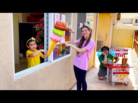 Ellie Pretend Play Ice Cream Drive Thru Store | Kids Selling Ice Cream Food Toys