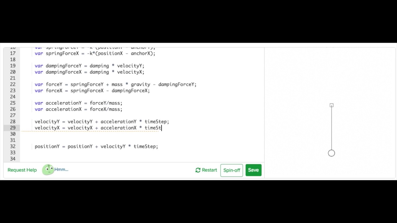 2D spring-mass system | Simulation | Computer Animation | Khan Academy