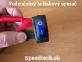 Spínač kolébkový 12V / 20A - voděodolný / modrý / hranatý - Video Youtube