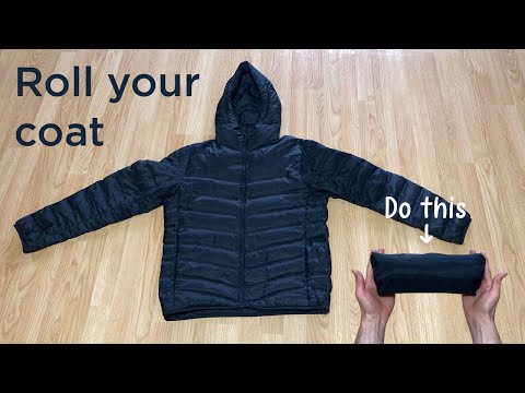 How to roll a winter coat for packing (step-by-step). | 71