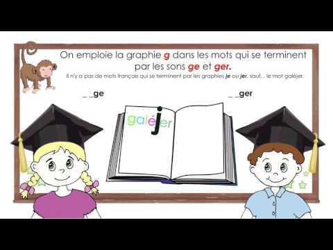 Découvrons l'orthographe règle 1 : Les graphies ge et ger comme dans singe – 4e année, CM1
