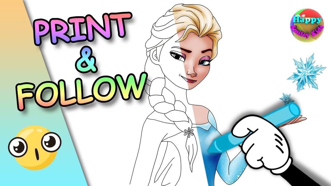 COLORING BOOK PAGES TO PRINT 🎨  ELSA FROM FROZEN ❄️❄️