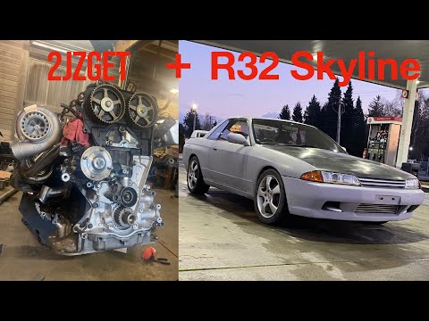 2JZGE Swapped R32 Skyline Mounting The Engine