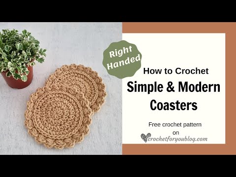 Simple & Modern Style Crochet Coasters Free Pattern + Tutorial