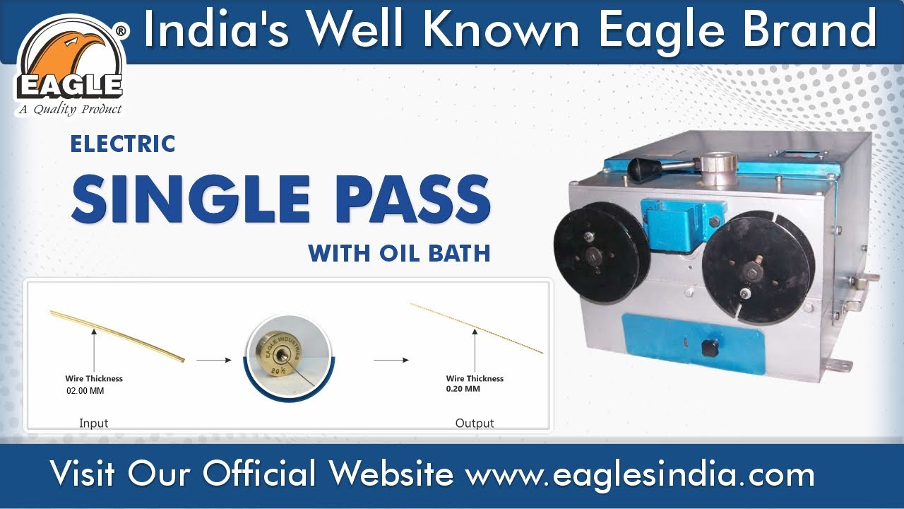 Electric Single Pass with Oil Bath Wire Draw Machine for Jewellery Manufacturing | Eagle Machinery