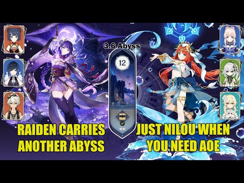 3.6 Abyss - C0 Raiden National with Yelan & C0 Nilou Bloom - Floor 12 Spiral Abyss Genshin Impact