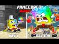 I Survived 100 Days As ELEMENTAL SPONGEBOB In HARDCORE Minecraft