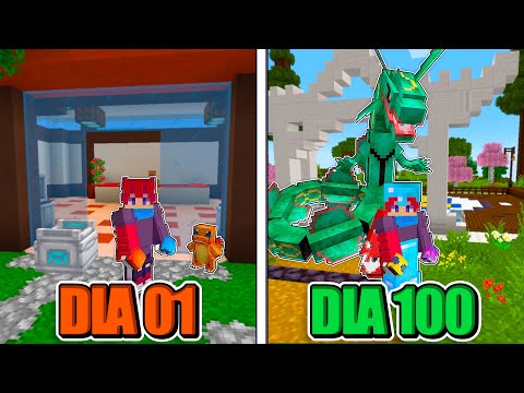 Sobrevivi 100 dias no Novo Pokemon no Minecraft