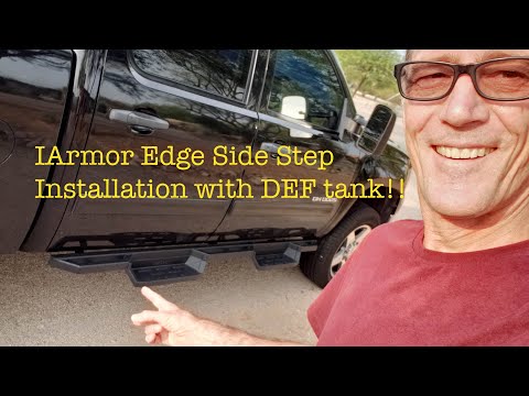 iArmor Edge Side Step Running Boards Installation GMC Sierra 2500HD diesel with DEF Tank