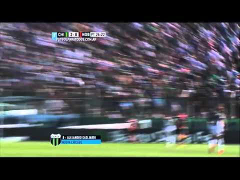 Gol de Gagliardi. Nueva Chicago 2 - Newell's 0. Fecha 28. Primera División 2015. FPT