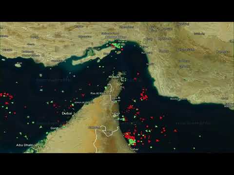 Vessel tracker showing Strait of Hormuz