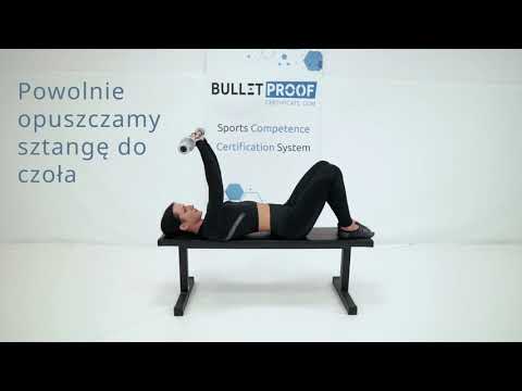 6 Francuskie wyciskanie sztangi łamanej leżąc