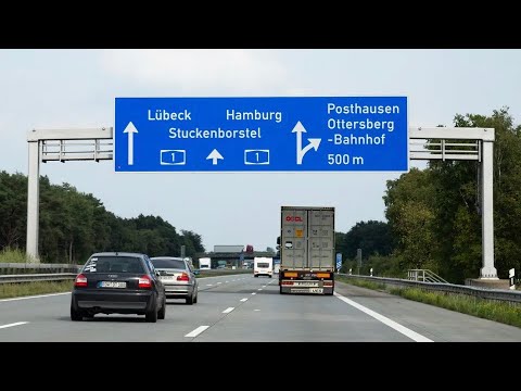 Relaxing drive to Lübeck, Germany in 4K 30fps on the Autobahn A1 with Scenic views in only 8mins
