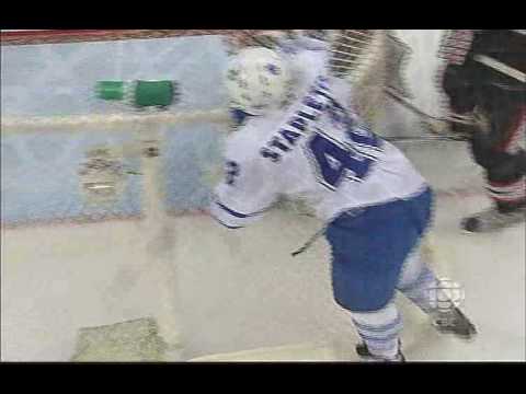 Spezza Scores in His Own net - Stapleton First NHL Goal - Leafs at Sens - Feb 28 09