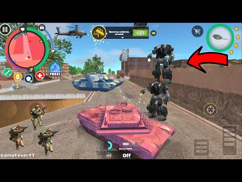 Rope Hero: Vice Town (Pink Tank Fight Dual Car Robot) Army Man Fight US Tanks - Android Gameplay HD