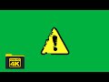 4K Warning Symbol with green screen