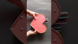 Pencil Box Making with Cardboard #diy #organizer #artandcraft #craft #penholder #pencilbox #shorts