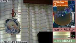 5月26日 和歌山県南部 M3.9 大阪府大東 震度0