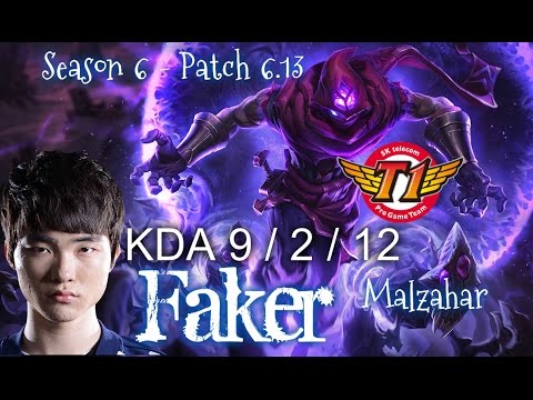SKT T1 Faker MALZAHAR vs LEBLANC Mid - Patch 6.13 KR Ranked | League of Legends