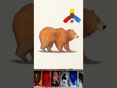 Don’t use brown instead use primary colors #watercolortutorial #watercolor #arttutorial