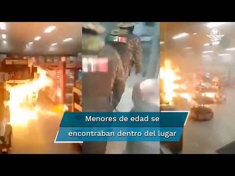 "Pura gente del señor Mencho": gritan hombres al incendiar Oxxo