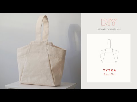 DIY Triangular Tote Bag tutorial + sewing pattern (TYTKA Studio / not a boring tote)