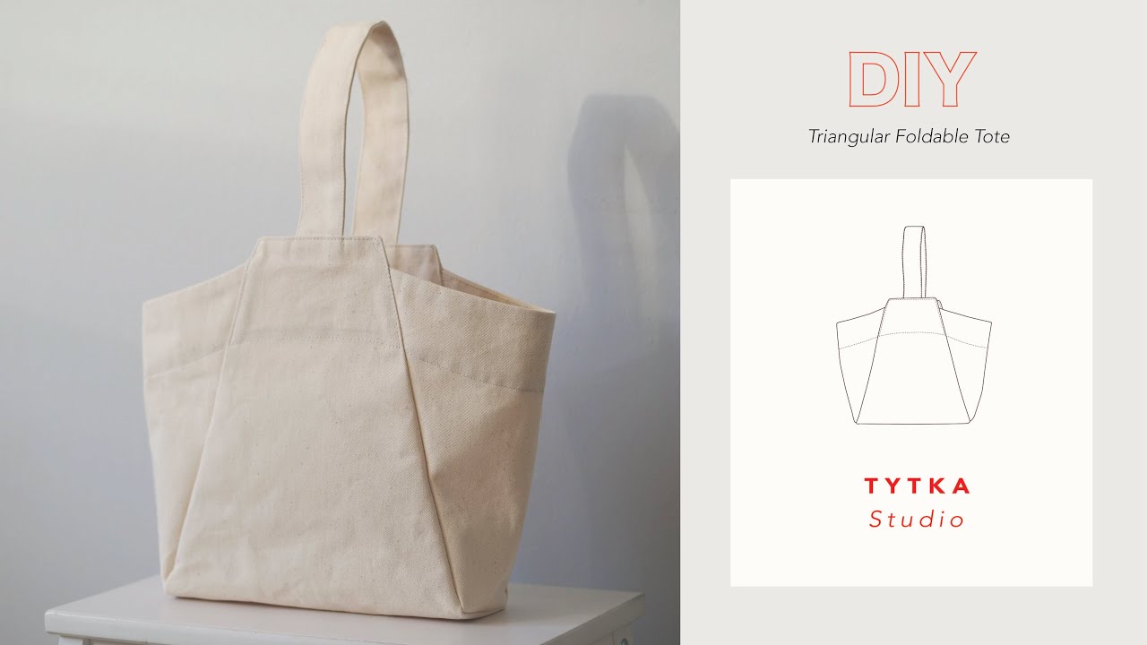 DIY Triangular Tote Bag tutorial + sewing pattern (TYTKA Studio / not a boring tote)
