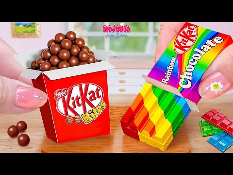 🍰KitKat Bites vs Rainbow Chocolate Bar🍰Best of Mini KitKat Cake Recipe ASMR By Mina Sweet Baking