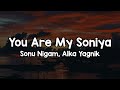 You Are My Soniya Lyrics Sonu Nigam Alka Yagnik Dekha Tumko Jabse Bas Dekha Tumko Yaara