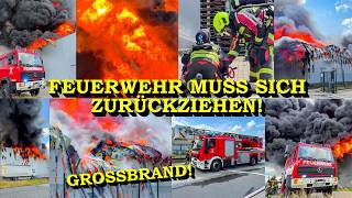 +++ GIGANTISCHER GROSSBRAND +++ FEUERWEHR MUSS SICH WEGEN EXTREMER HITZE ZURÜCKZIEHEN | GROSSEINSATZ