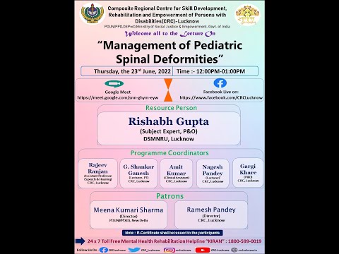 Lecture on "Management of Pediatric Spinal Deformities"