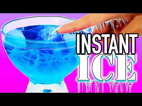 DIYの食用インスタントウォーターをICEに!魔法のように数秒で水を凍らせる! (DIY Edible Instant Water to ICE!! Freeze Water in Seconds like MAGIC!!)