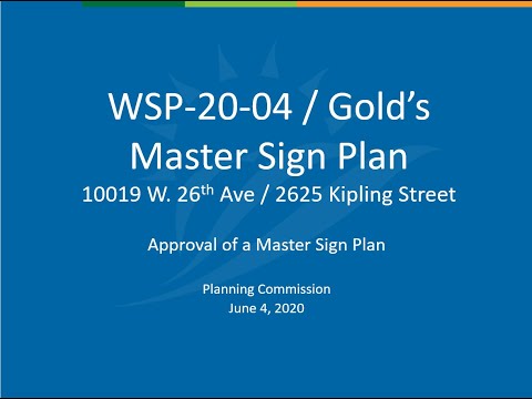 2020 June 04 PC Meeting / Case No. WSP-20-04 - Staff Presentation