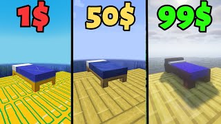 bed in 1$ vs 50$ vs 99$ Minecraft